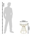 Clayre & Eef Side Table Ø 50x60 cm Gold colored Metal Glass