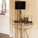 Clayre & Eef Side Table Ø 50x60 cm Gold colored Metal Glass