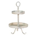 Clayre & Eef 2-Tiered Stand Ø 30x50 cm Beige Metal