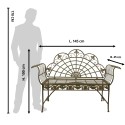 Clayre & Eef Garden Bench 145x45x100 cm Green Iron