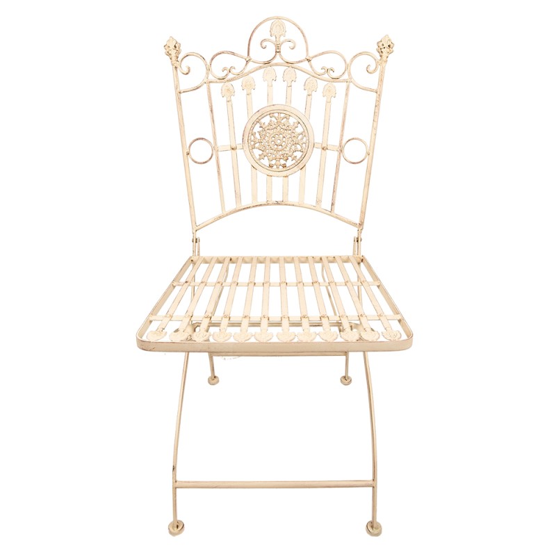 Clayre & Eef Bistrostuhl 52x48x99 cm Weiß Braun Eisen
