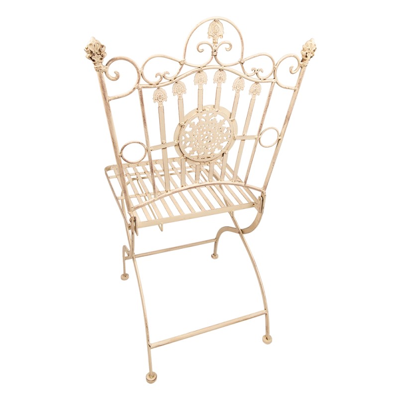 Clayre & Eef Bistrostuhl 52x48x99 cm Weiß Braun Eisen