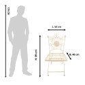 Clayre & Eef Bistrostuhl 52x48x99 cm Weiß Braun Eisen