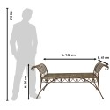 Clayre & Eef Panca da giardino 142x41x66 cm Verde Ferro