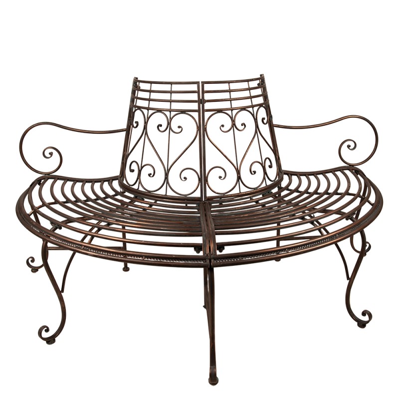 Clayre & Eef Panca da giardino 160x82x87 cm Marrone Nero  Ferro