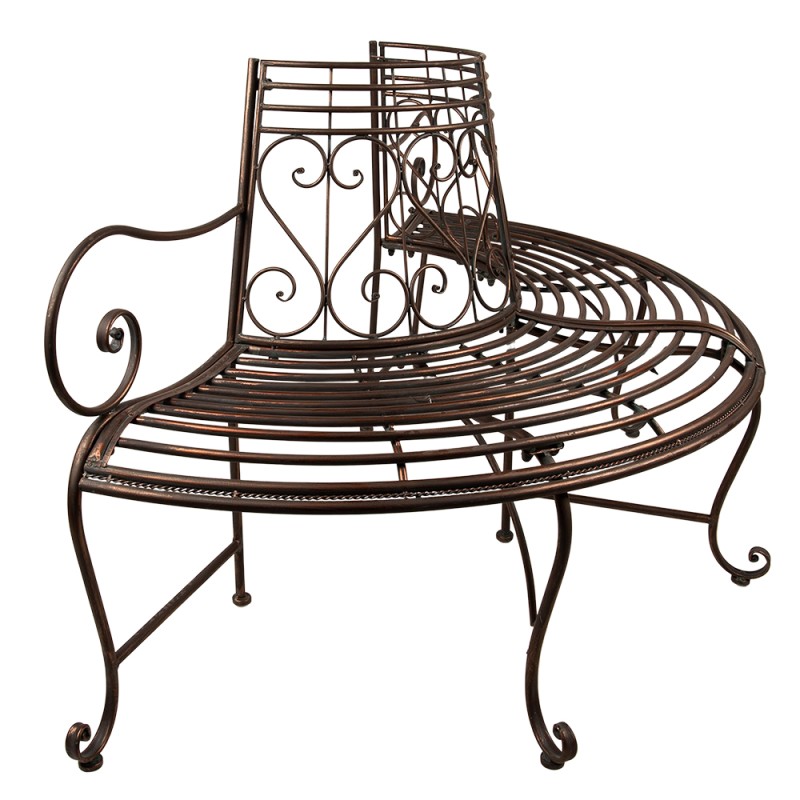 Clayre & Eef Panca da giardino 160x82x87 cm Marrone Nero  Ferro