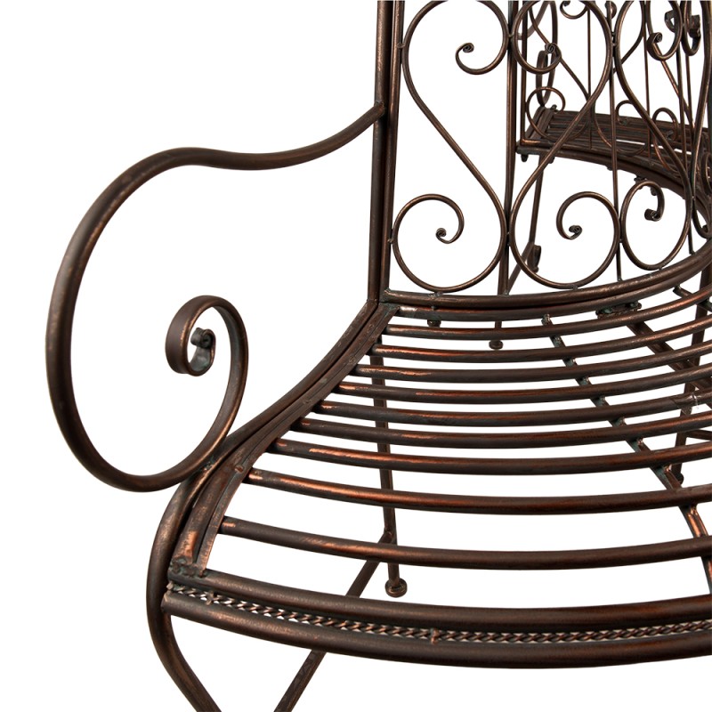 Clayre & Eef Panca da giardino 160x82x87 cm Marrone Nero  Ferro