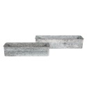 Clayre & Eef Pflanzkübel 2er Set Grau Metall