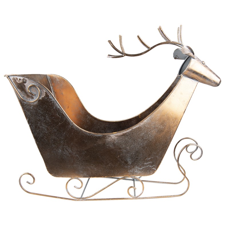 Clayre & Eef Figurine Luge 54 cm Couleur cuivre Métal Rennes