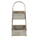 Clayre & Eef Porta pasticceria a 2 piani 29x29x66 cm Grigio Metallo