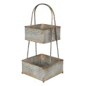Clayre & Eef Porta pasticceria a 2 piani 29x29x66 cm Grigio Metallo