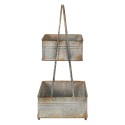 Clayre & Eef Porta pasticceria a 2 piani 29x29x66 cm Grigio Metallo