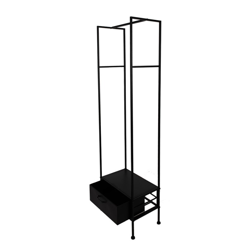 Clayre & Eef Garderobeständer 48x30x170 cm Schwarz Eisen