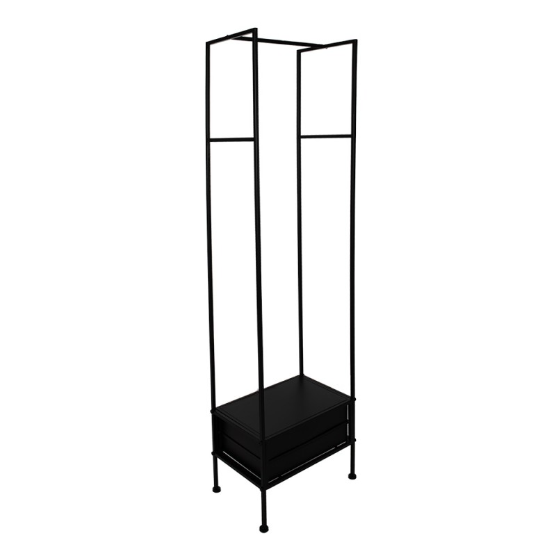 Clayre & Eef Garderobeständer 48x30x170 cm Schwarz Eisen