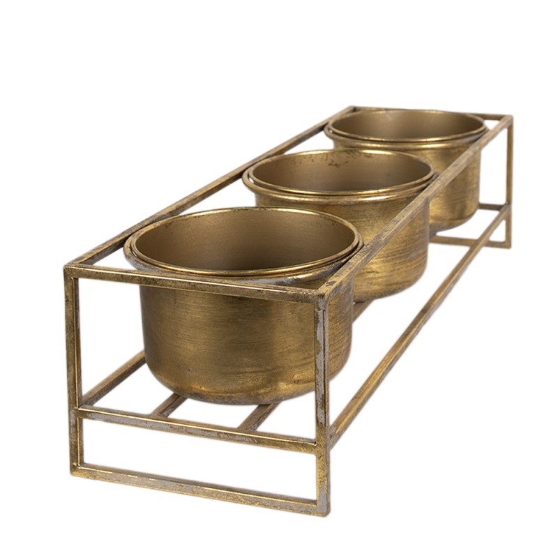 Clayre & Eef Supporto per piante 63x19x16 cm Color oro Ferro
