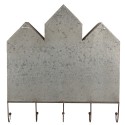 Clayre & Eef Scaffale da parete 62x12x66 cm Grigio Marrone Metallo