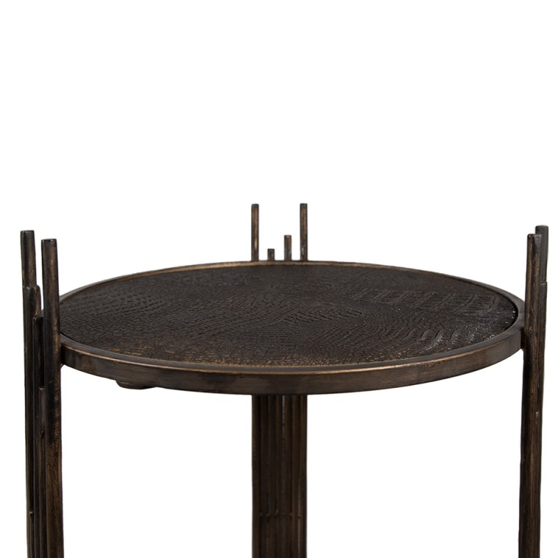Clayre & Eef Tavolino 42x41x89 cm Marrone Ferro Rotondo