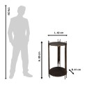 Clayre & Eef Tavolino 42x41x89 cm Marrone Ferro Rotondo