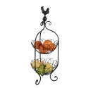 Clayre & Eef Scaffale con due cestini  Ø 26x72 cm Nero Ferro Pollo