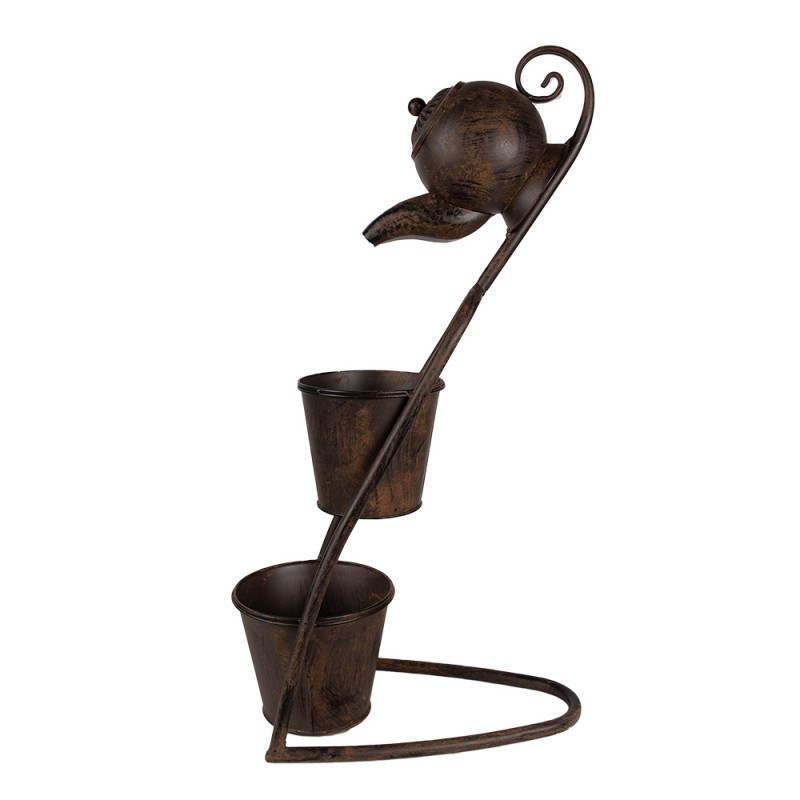 Clayre & Eef Porte-plante Théière 32x20x62 cm Marron Fer
