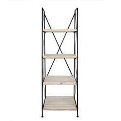 Clayre & Eef Shelving Unit 60x41x181 cm Black Brown Wood Iron