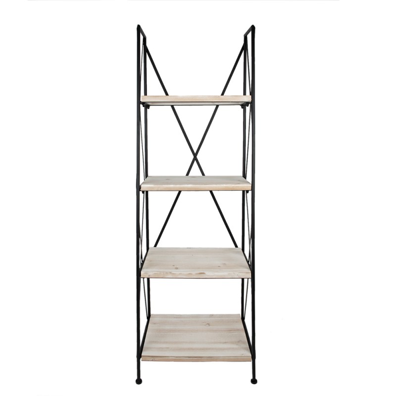 Clayre & Eef Stellingkast  60x41x181 cm Zwart Bruin Hout Ijzer