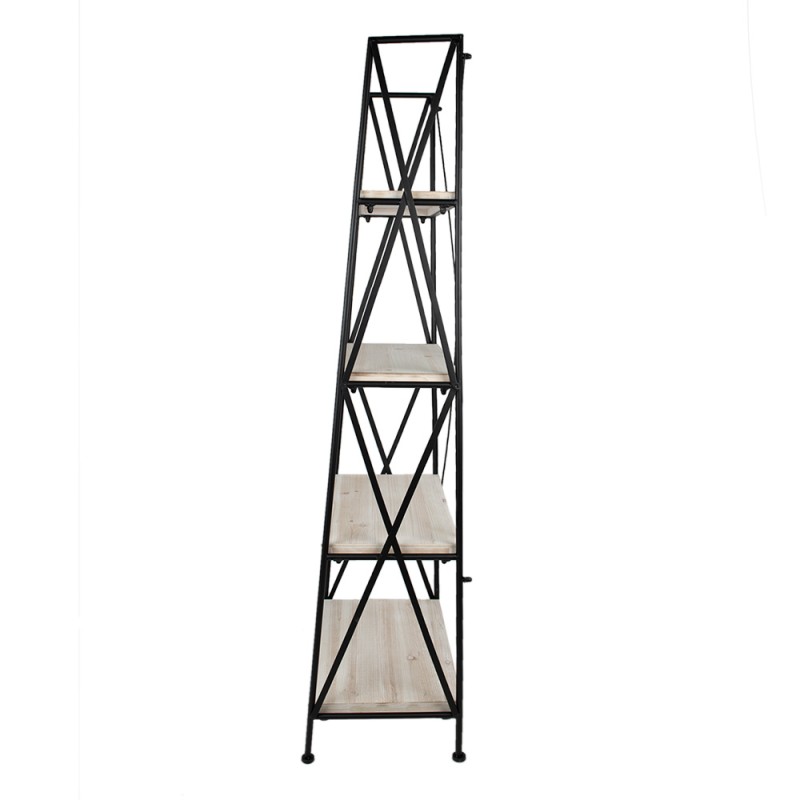 Clayre & Eef Stellingkast  60x41x181 cm Zwart Bruin Hout Ijzer