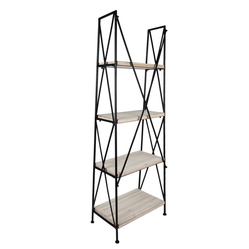 Clayre & Eef Stellingkast  60x41x181 cm Zwart Bruin Hout Ijzer