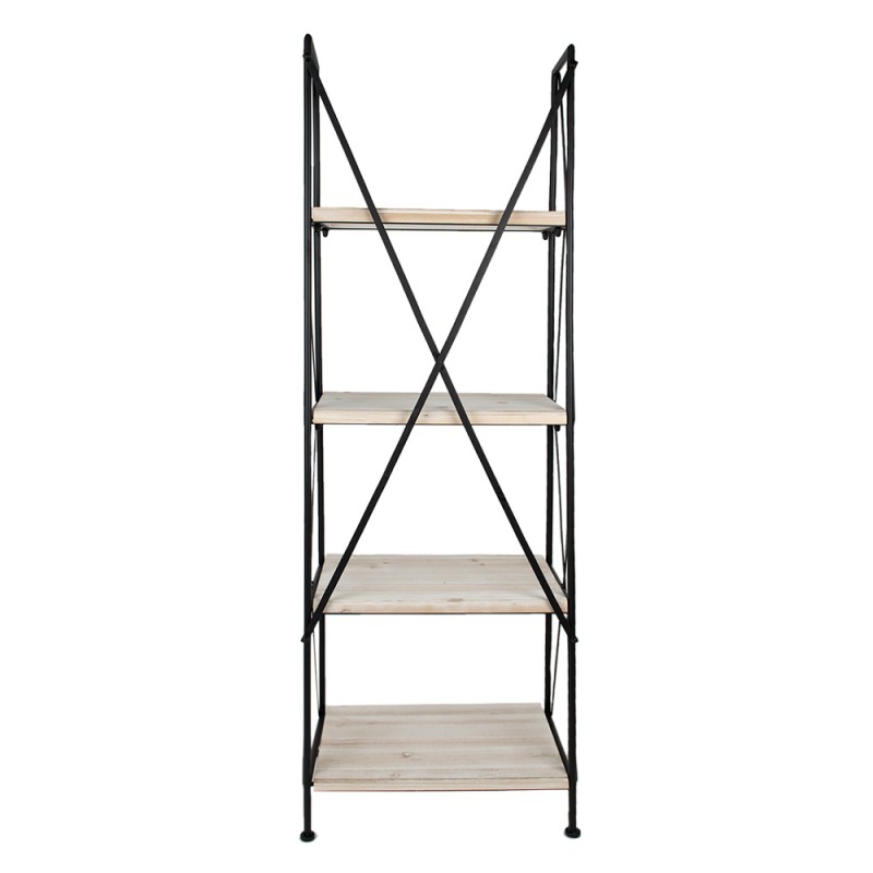 Clayre & Eef Stellingkast  60x41x181 cm Zwart Bruin Hout Ijzer