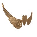 Clayre & Eef Wall Decoration Wings 120x1x55 cm Gold colored Iron