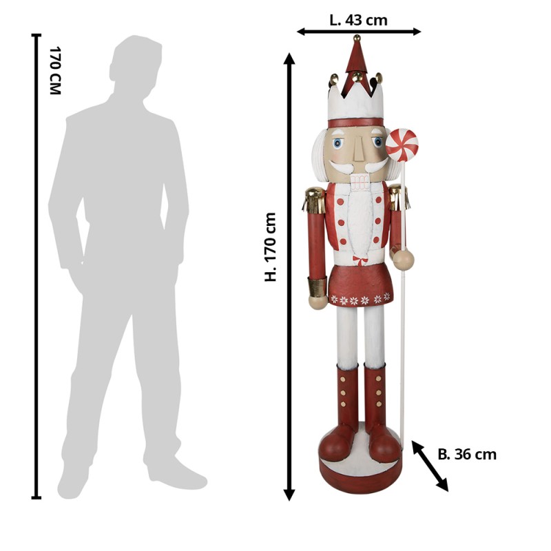 Clayre & Eef Figur Nussknacker 170 cm Rot Eisen