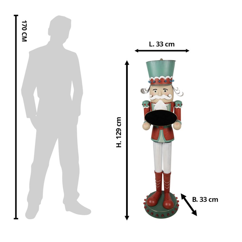 Clayre & Eef Figurine Casse-noisette 129 cm Rouge Fer