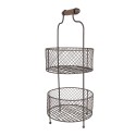 Clayre & Eef Mandenrek  Ø 25x59 cm Bruin Ijzer Rond