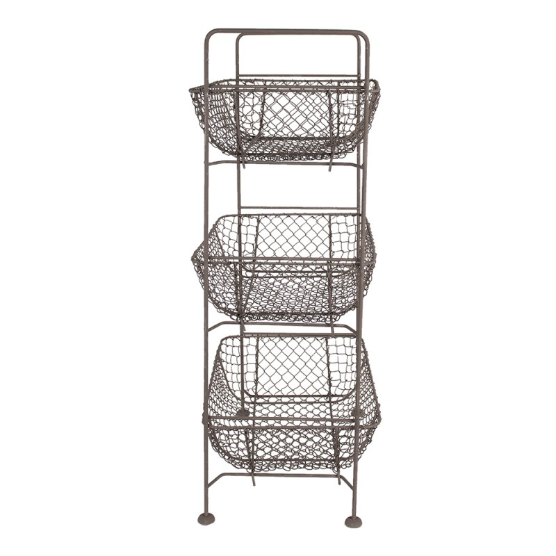 Clayre & Eef Mandenrek  35x26x71 cm Bruin Ijzer Rechthoek