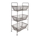 Clayre & Eef Mandenrek  35x26x71 cm Bruin Ijzer Rechthoek