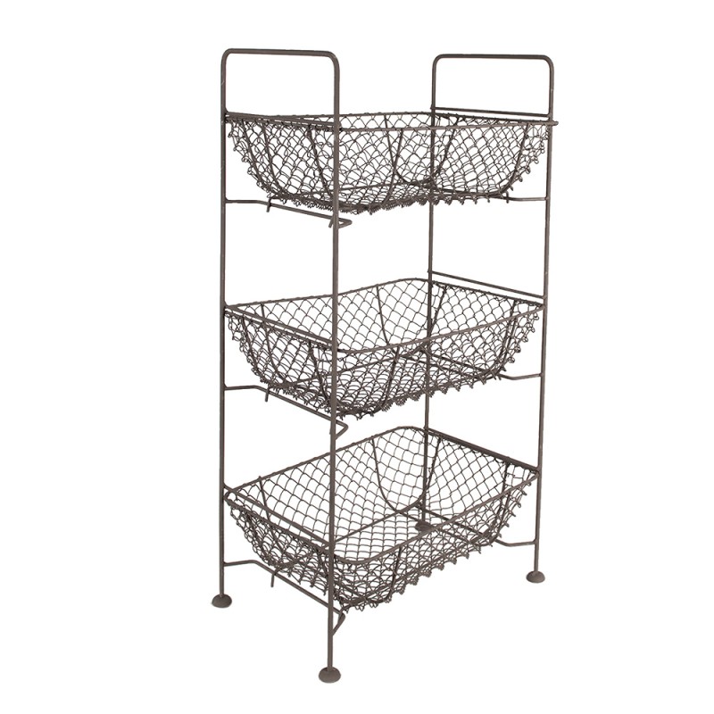 Clayre & Eef Mandenrek  35x26x71 cm Bruin Ijzer Rechthoek