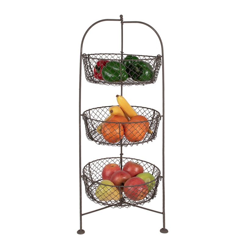 Clayre & Eef Mandenrek  Ø 28x80 cm Bruin Ijzer Rond