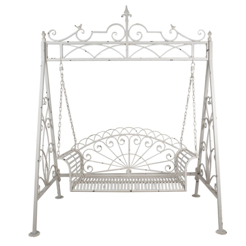 Clayre & Eef Schommelbank  173x96x213 cm Wit IJzer