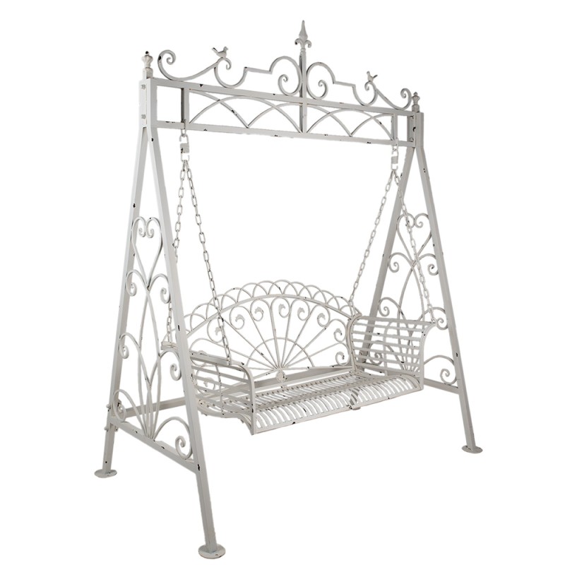 Clayre & Eef Schommelbank  173x96x213 cm Wit IJzer