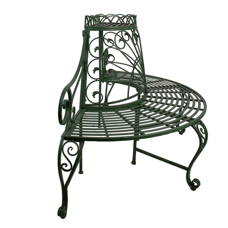 Clayre & Eef Panca da giardino 167x84x102 cm Verde Ferro Triangolo