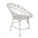 Clayre & Eef Sedia da giardino 82x50x90 cm Bianco Ferro