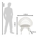 Clayre & Eef Sedia da giardino 82x50x90 cm Bianco Ferro