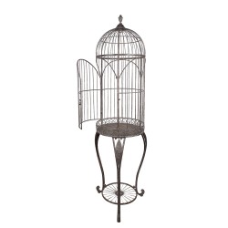 Clayre & Eef Bird Cage Decoration Ø 52x187 cm Brown Iron