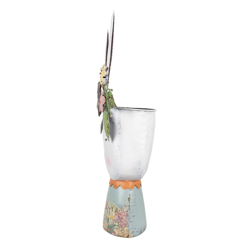 Clayre & Eef Bloempot Konijn 62 cm Wit IJzer