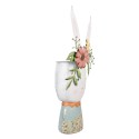 Clayre & Eef Bloempot Konijn 62 cm Wit IJzer