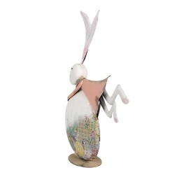 Clayre & Eef Statuetta decorativa Coniglio 56 cm Bianco Ferro