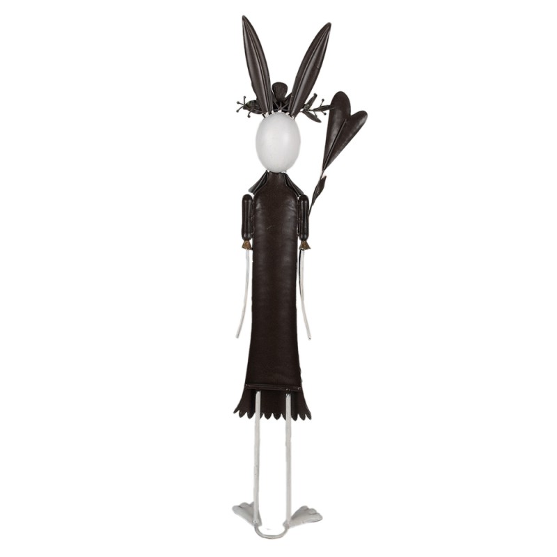 Clayre & Eef Statuetta decorativa Coniglio 88 cm Bianco Rosa  Ferro
