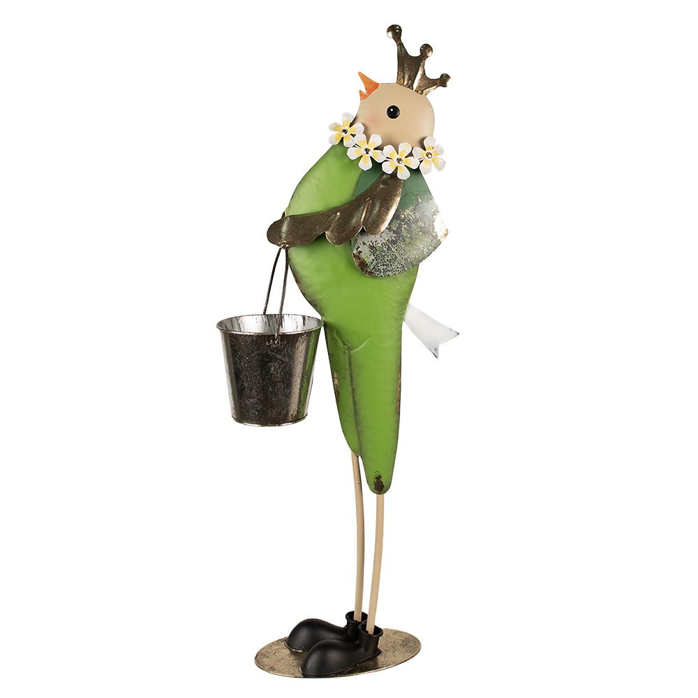 Clayre&Eef Decoratie Beeld Vogel 83 cm Groen Metaal afbeelding