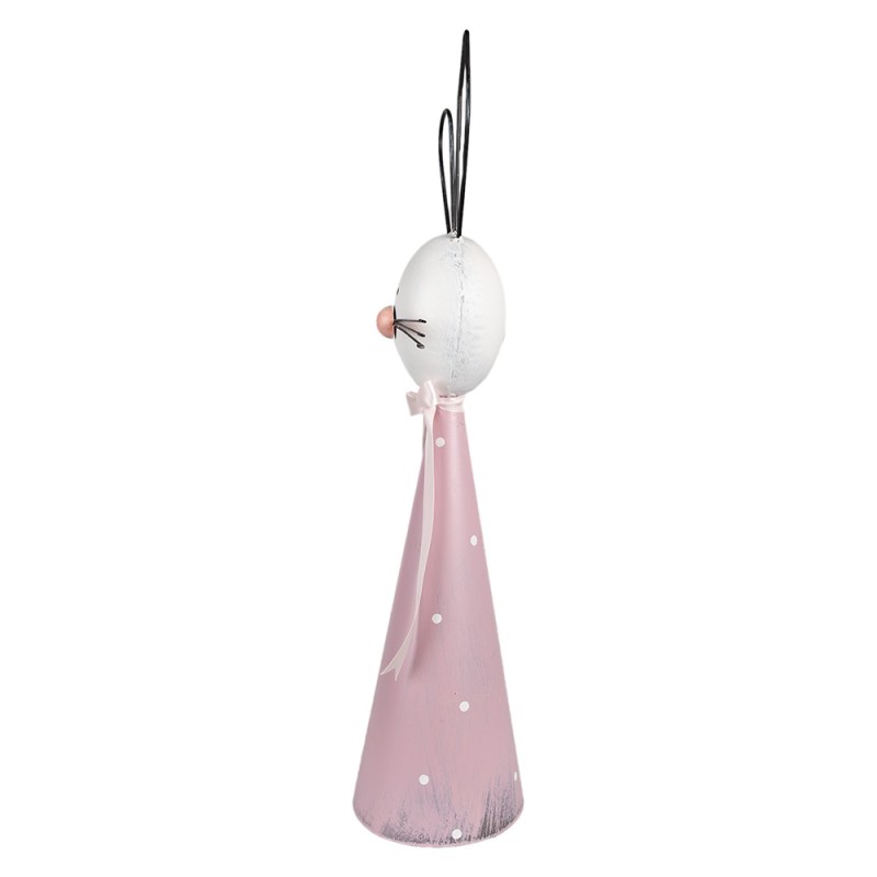 Clayre & Eef Figurine décorative Lapin 60 cm Blanc Rose Fer