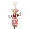 Clayre & Eef Tuinsteker Kabouter 24x7x84 cm Roze IJzer
